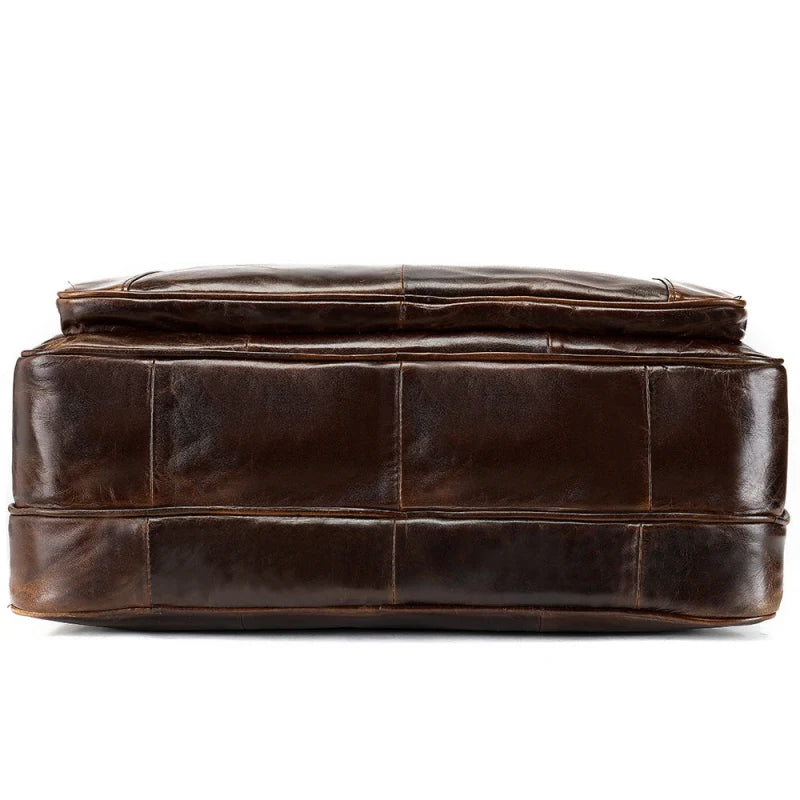 Sac à main en cuir véritable coloris brun foncé avec poignée et bandoulière