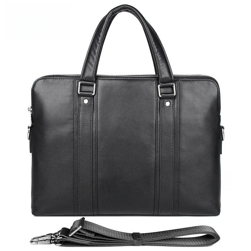 Sacoche en cuir bleu royal avec anse et bandoulière détachable