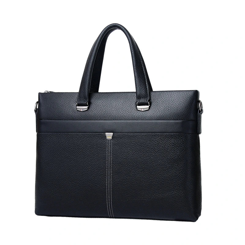 Sac à main en cuir noir texturé avec poignée solide